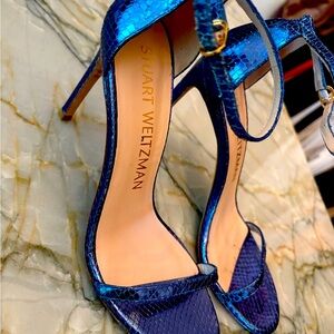 Stuart Weitzman Blue Strappy Heels